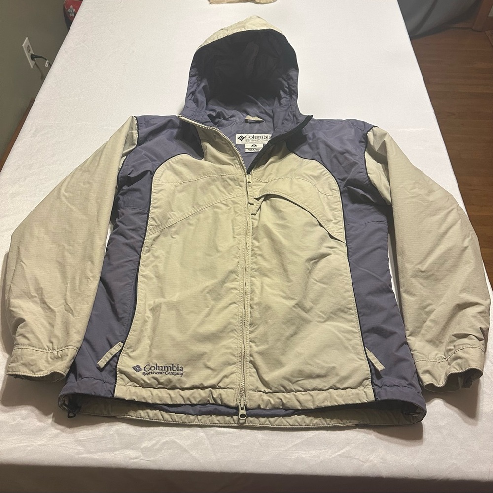 Columbia beige/ cream  and purple Hooded snow/ski jacket